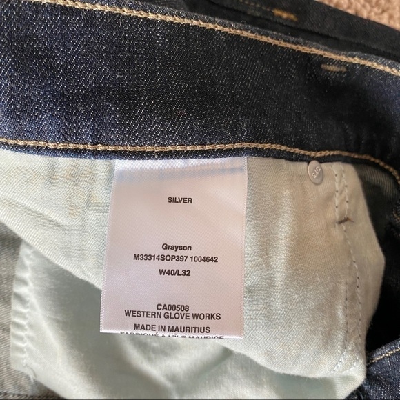 NEW Silver Jeans Grayson Easy Fit Straight Leg Men's Sz 40X32 Dark wash - Picture 8 of 12